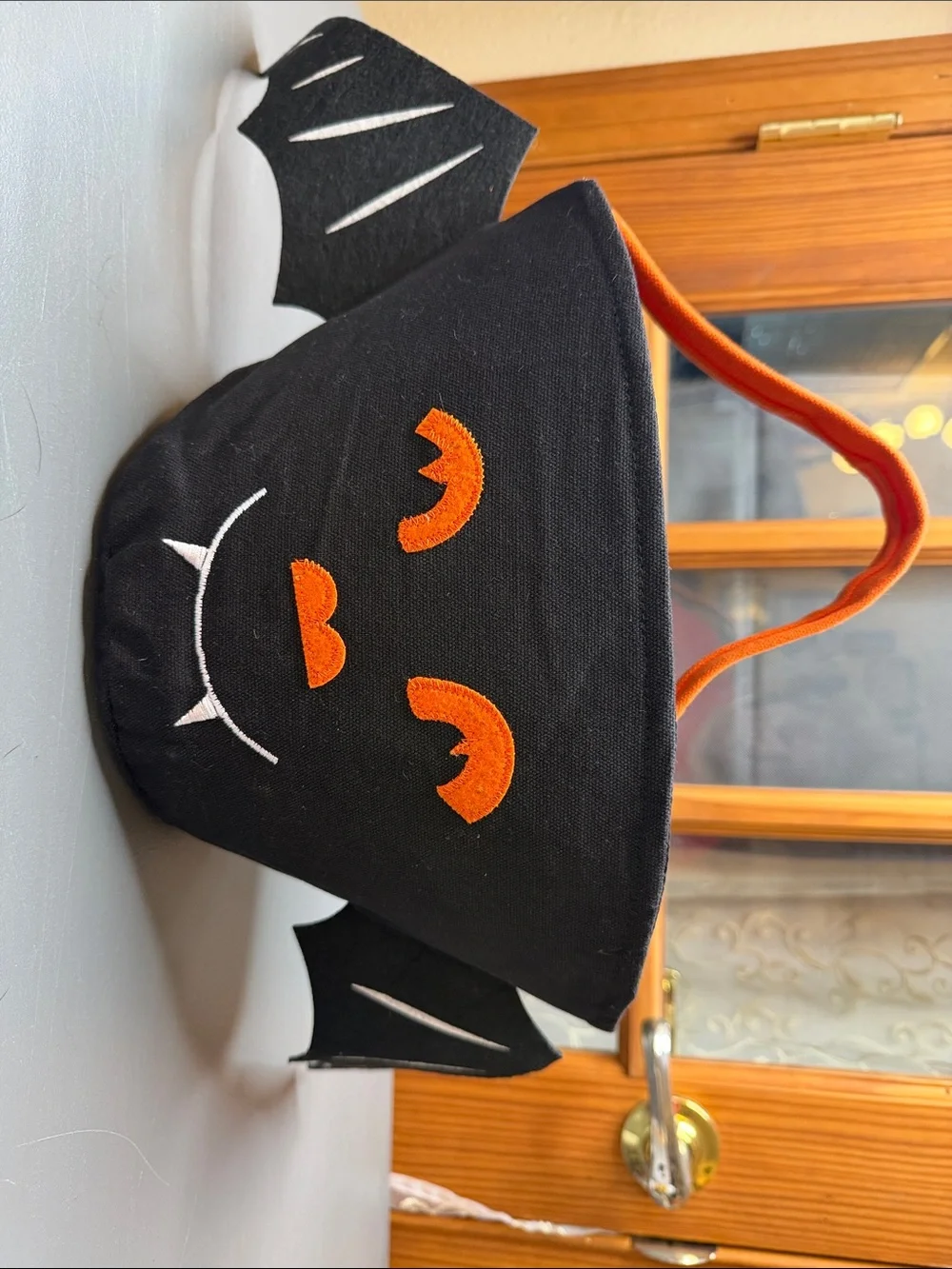 🦇 Kids Black & Orange Bat Trick-or-Treat Candy Bag. NWT